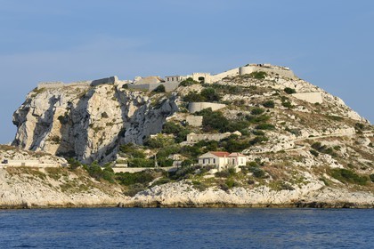 France, Bouches du Rhone, Marseille, Calanques National Park, archipelago of Frioul islands, Ratonneau island, the Ratonneau Fort