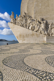 Portugal, Lisbon, Belem District, Padrao dos Descobrimentos (Monument to the Discoveries) dated 1960