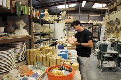 France, Gard, Uzes, Christophe Pichon from the Pichon pottery workshops