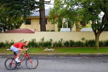 South Africa, Gauteng Province, Johannesburg, Mandela's house situated in the pleasant quiet wooded area of Houghton, it is protected by high walls