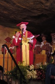 France, Indre et Loire, Chinon, Caves Painctes, wine growers brotherhood during the Flower Chapter, Jean Mere great prior