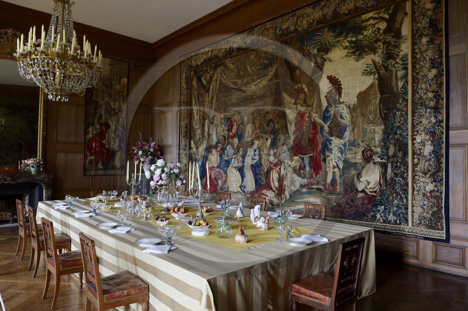 France, Meurthe-et-Moselle (54), pays du Saintois, chateau des Beauvau-Craon dit chateau d'Haroué, tapisseries de la Manufacture de Malgrange racontant l’épopée d’Alexandre le Grand