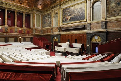 France, Yvelines, Chateau de Versailles, listed as World Heritage by UNESCO, Midi Wing, semicircular auditorium of the Parliament Congress