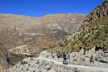 Azerbaïdjan, région de Quba (Guba), chaine de montagne du Grand Caucase, route Xinaliq Yolu vers Khinalug à la sortie de la vallée de Qudialchai