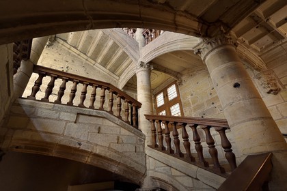 France, Dordogne, White Perigord, Perigueux, Renaissance staircase of the Hotel de Saint-Astier in the rue de la Misericorde
