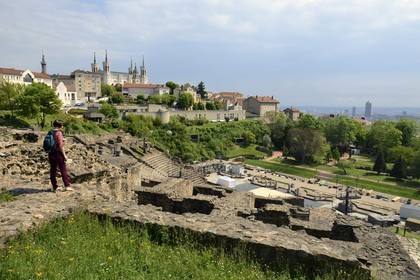 France, Rhone, Lyon, historical site listed as World Heritage by UNESCO, colline de Fourviere, Roman theatre