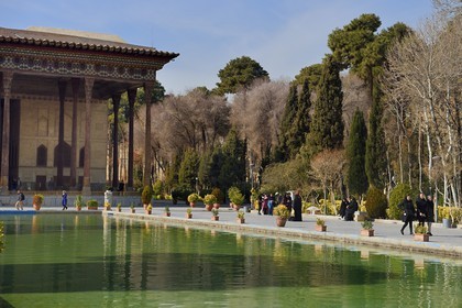 Iran, Isfahan Province, Isfahan, Chehel-sotoon ( Forty Columns) Palace, listed as World Heritage by UNESCO, the talar