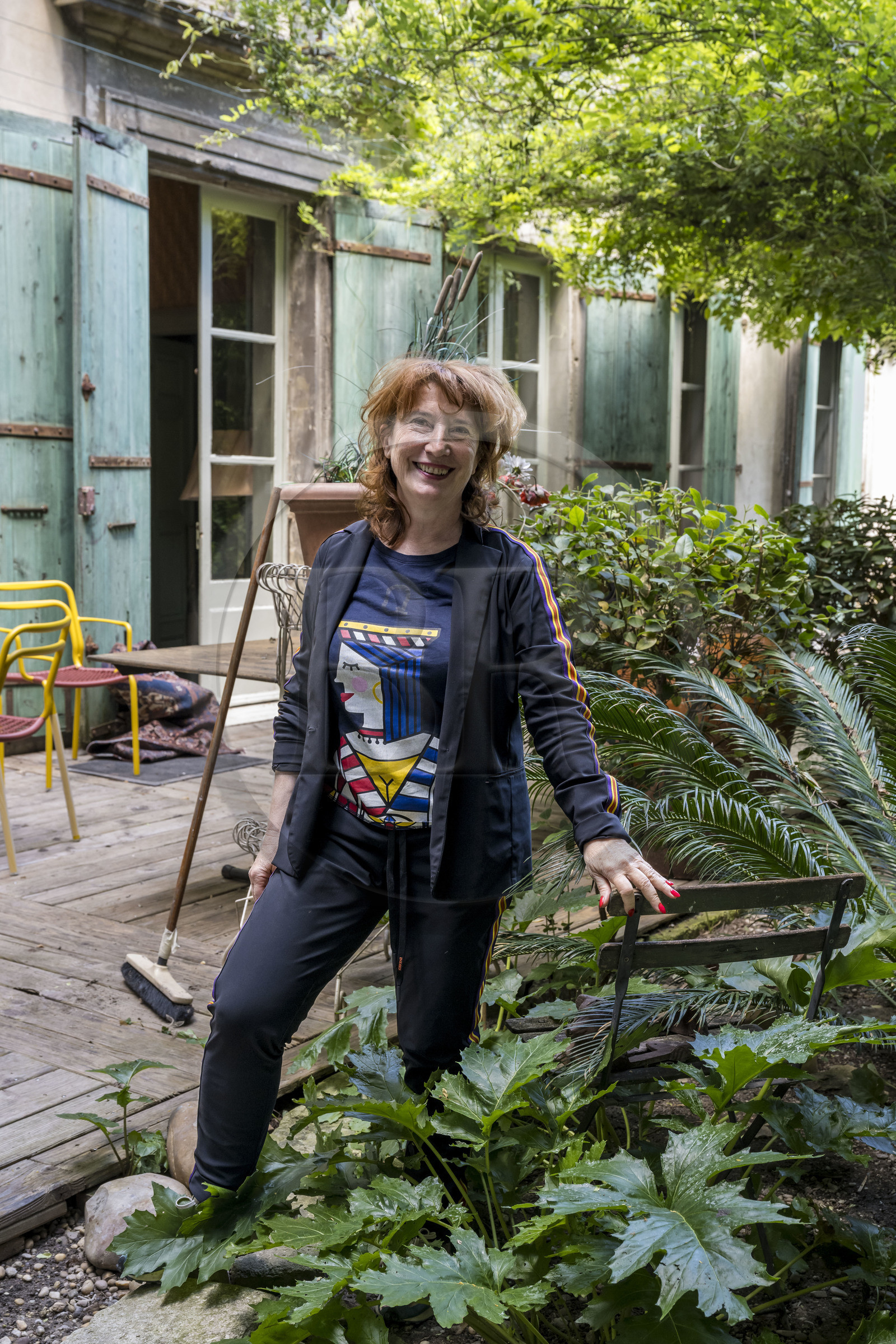 France, Vaucluse (84), Avignon, Maison de Fogasse, lieu alliant un subtil alliage de culture, de mode, d'art et de gastronomie, sa propriétaire Corinne Chicheportiche