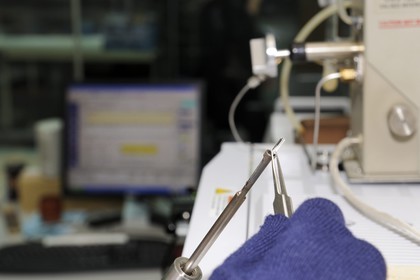 France, Paris, Centre for Research and Restoration of the Museums of France (C2RMF for Centre de recherche et de restauration des musées de France), phisico chemistry lab, gas chromatography coupled with mass spectrometry