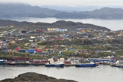 Greenland, central western region, Sisimiut (formerly Holsteinsborg) in Kangerluarsunnguaq Bay