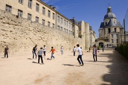 France, Paris, Philippe Auguste's surrounding wall rue des jardins Saint-Paul (street) and Saint-Paul-Saint-Louis Church