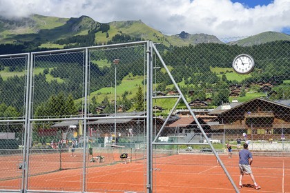 Switzerland, Canton of Vaud, Ormont-Dessus, Les Diablerets, tennis courts