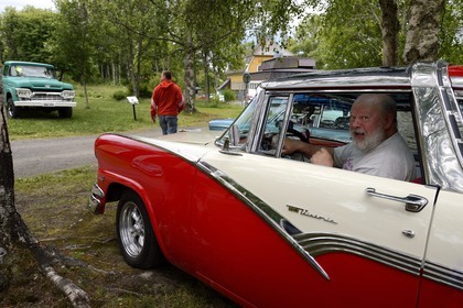 Sweden, Vasterbotten County, Umea, old vintage cars meeting in Gammlia park, 1955 Ford Crown Victoria
