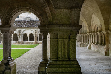 France, Côte-d'Or (21), Marmagne, l'abbaye cistercienne de Fontenay classée au Patrimoine Mondial de l'UNESCO, le cloître