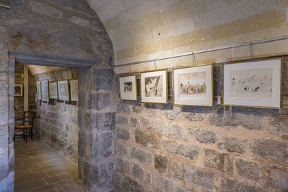 France, Hérault (34), Palavas-Les-Flots, la redoute de Ballestras, une ancienne tour d'alarme construite en 1744 devenu le musée consacré au peintre affichiste, dessinateur et caricaturiste Albert Dubout