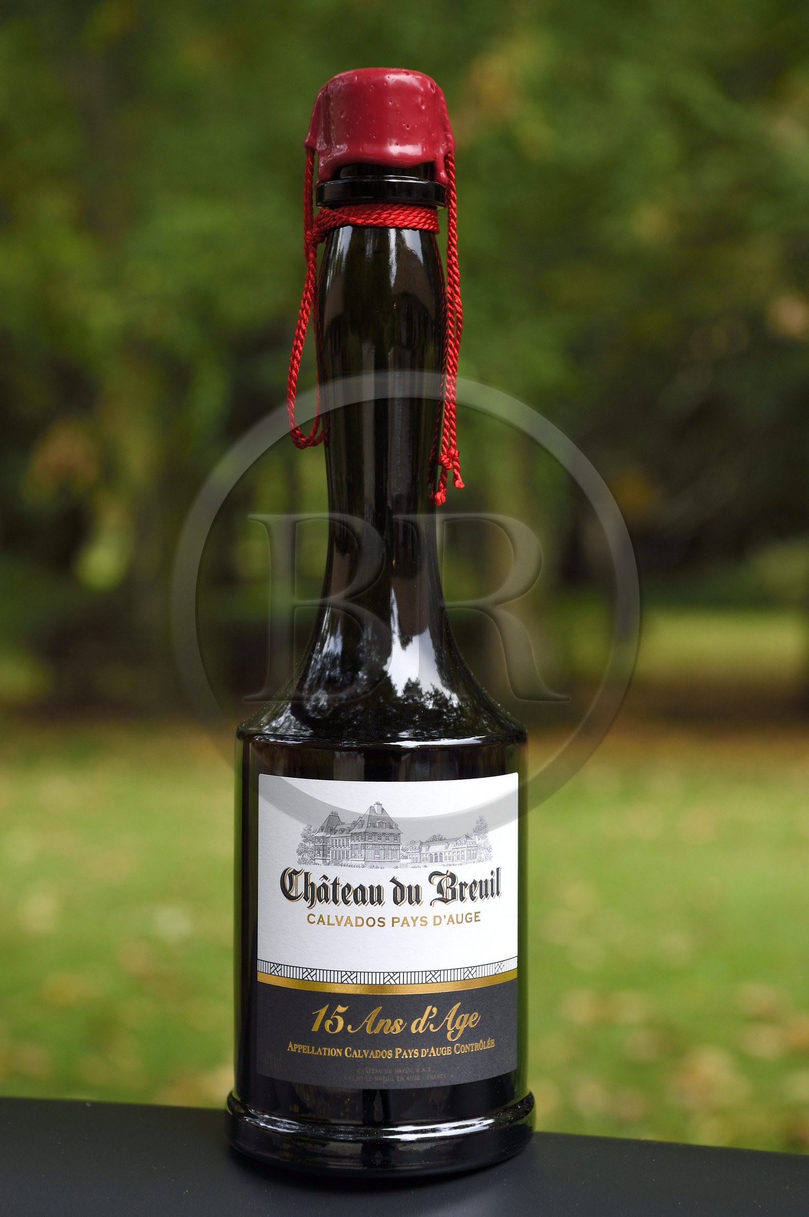 France, Calvados (14), Pays d'Auge, Le Breuil-en-Auge, bouteille de Calvados AOC Pays d’Auge Chateau du Breuil