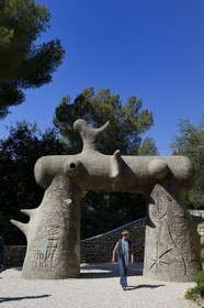 France, Alpes Maritimes, St Paul de Vence, Fondation Maeght, a museum of contemporary art, the Miro labyrinth
