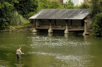 France, Loir et Cher, Lavardin, labelled Les Plus Beaux Villages de France (The Most Beautiful Villages of France), washhouse along the Loir River