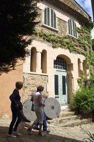 France, Var, Bormes les Mimosas, rue des Contours in the old town, former blood mill (animal and or human traction of slaves)