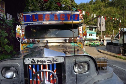 Philippines, Ifugao province, Banaue town, jeepney (elongated jeep to transport passengers)