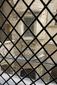 France, Bouches du Rhone, Regional Natural Park of the Alpilles, Saint Remy de Provence, Place Favier, the Alpilles museum, Renaissance staircase