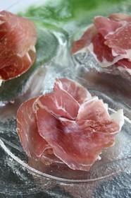 Italy, Emilia Romagna, Polesine Zibello near Parma, Antica Corte Pallavicina, culatello, traditional ham of Parma