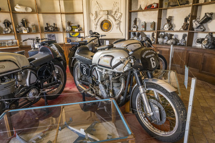 France, Cote d'Or, Côte de Beaune, Savigny-les-Beaune, the castle with museums and collections of fighter planes, Abarth racing cars, motorcycles, straddle tractors, models, fire trucks