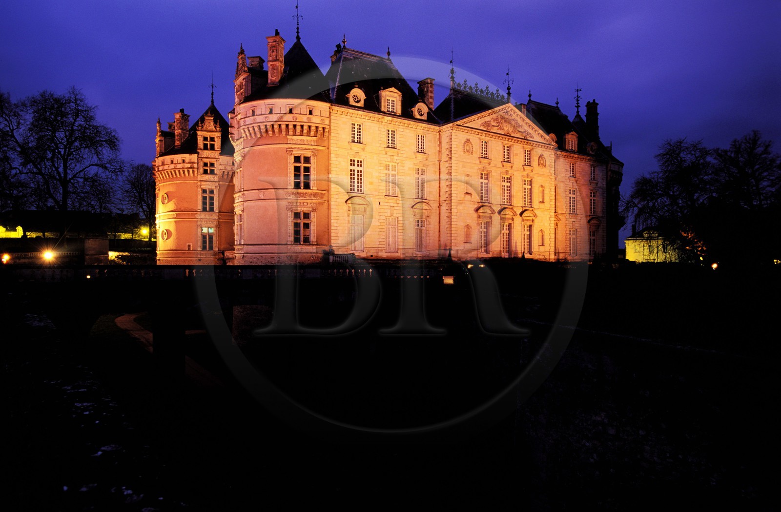 France, Sarthe (72), le château de Lude de nuit