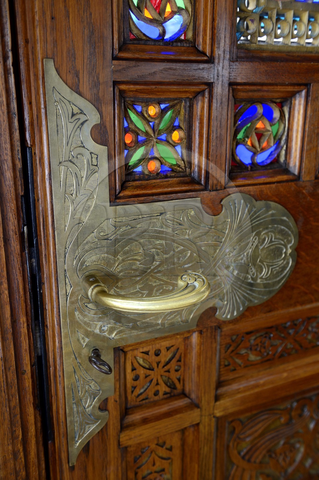 France, Meurthe-et-Moselle (54), Nancy, la Villa Majorelle de style Art Nouveau, poignée de porte