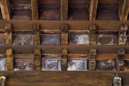 France, Var, Frejus, the St. Leonce cathedral (16th century), 12th century canonical cloister, painted ceiling of 14th century galleries