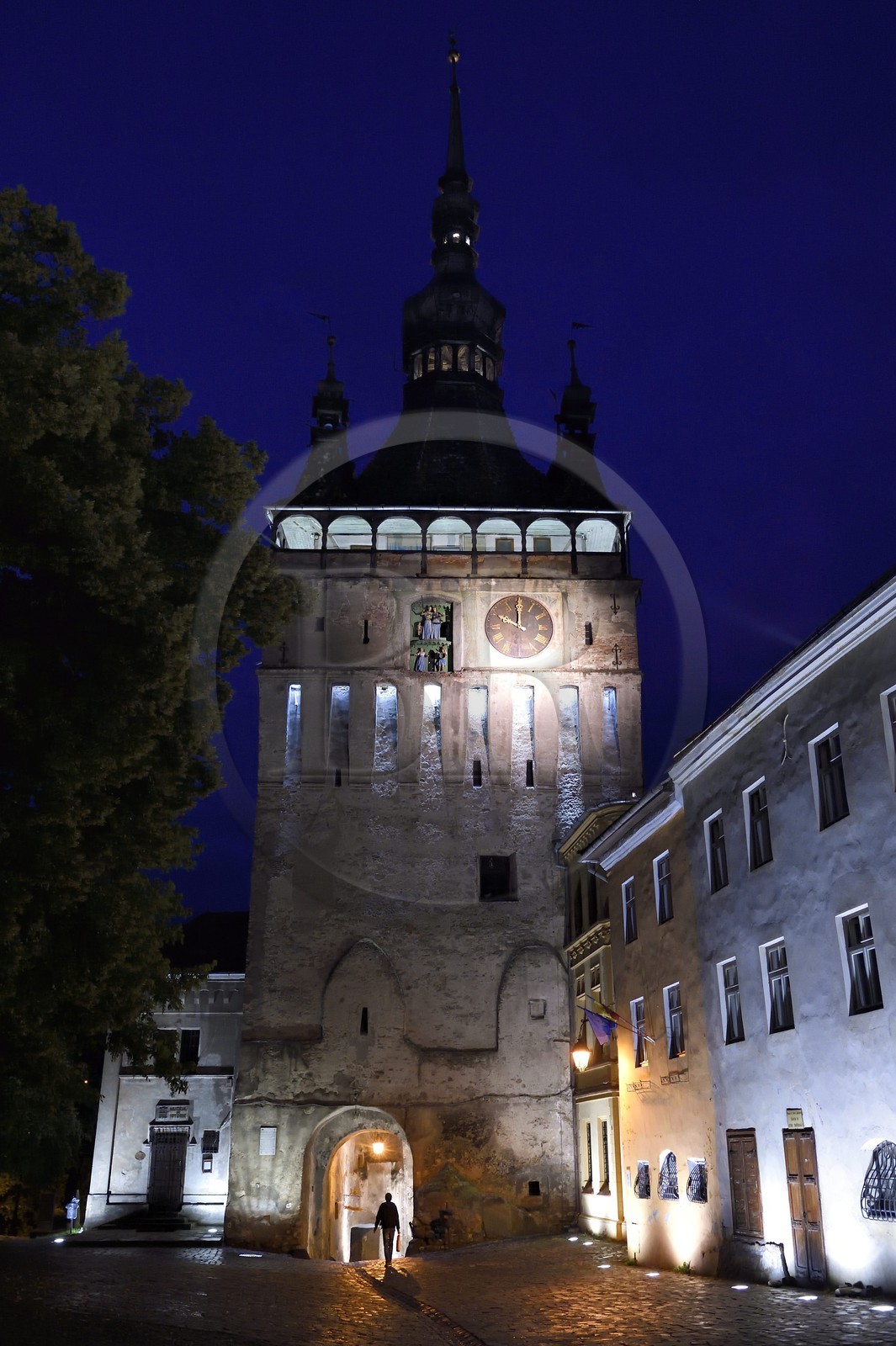 Roumanie, Transylvanie, Sighisoara, fait partie des sept villes fortifiées saxonnes de Transylvanie, classé Patrimoine Mondial de l'UNESCO, Turnul cu ceas (la tour de l'horloge) dans la citadelle