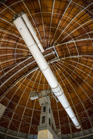 France, Alpes-Maritimes, Nice, Mont Gros, the observatory designed by the architect Charles Garnier, the Bischoffsheim dome was made by the engineer Gustave Eiffel, the astronomical telescope fitted to the Grand Equatorial, 18 meters long, with a lens 76 cm in diameter