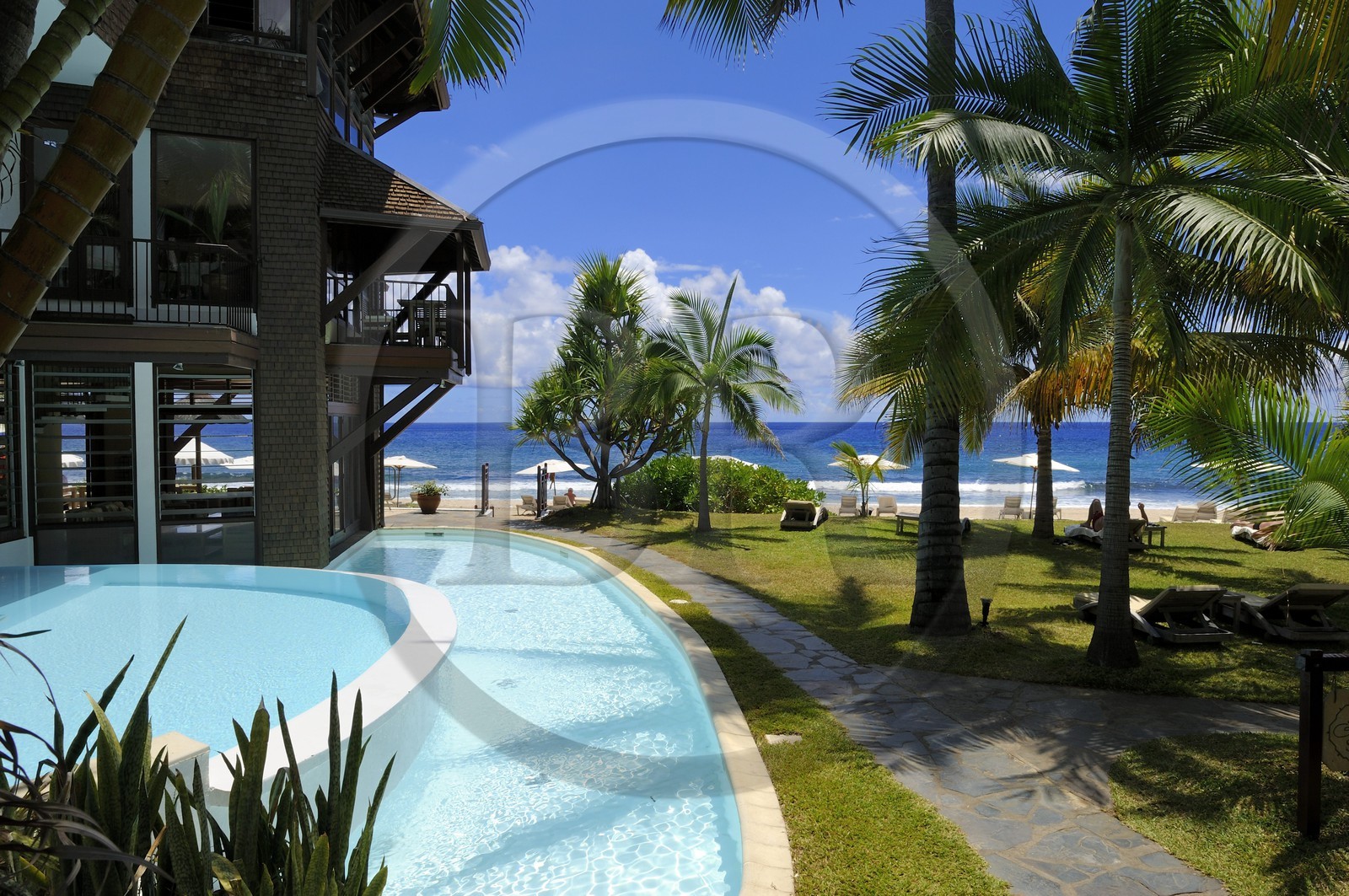 France, île de la Réunion, la Côte Ouest, commune de Saint Gilles les Bains, plage de Boucan Canot, l'hôtel de luxe Le Saint Alexis