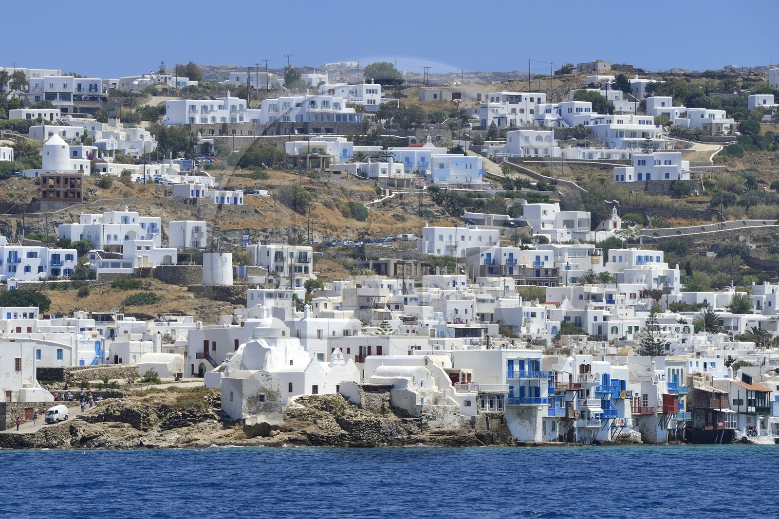 Grèce, Les Cyclades, mer Égée, île de Mykonos, Chora (Mykonos town), église de Paraportiani