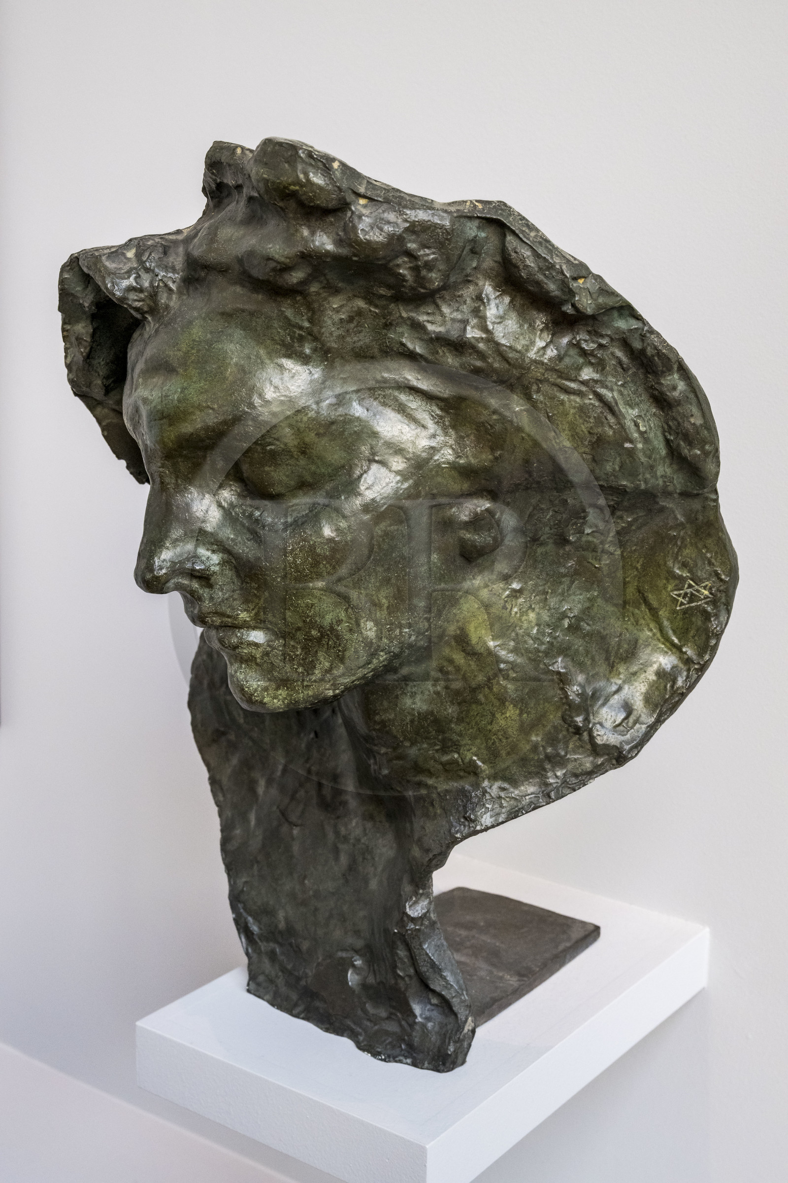 France, Paris (75), le musée du sculpteur Antoine Bourdelle, Drame Intérieur, masque feminin de 1899 (bronze)