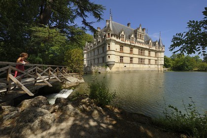 France, Indre et Loire, Loire Valley listed as World Heritage by UNESCO, Chateau d' Azay le Rideau