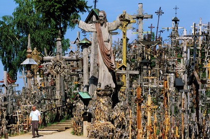 Lithuania (Baltic States), the Zemaitija, the crosses hill in the north of Siauliai. thousands of piled up crosses