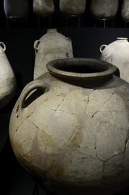 Israel, Negev Desert, Masada museum, large amphora that contained food