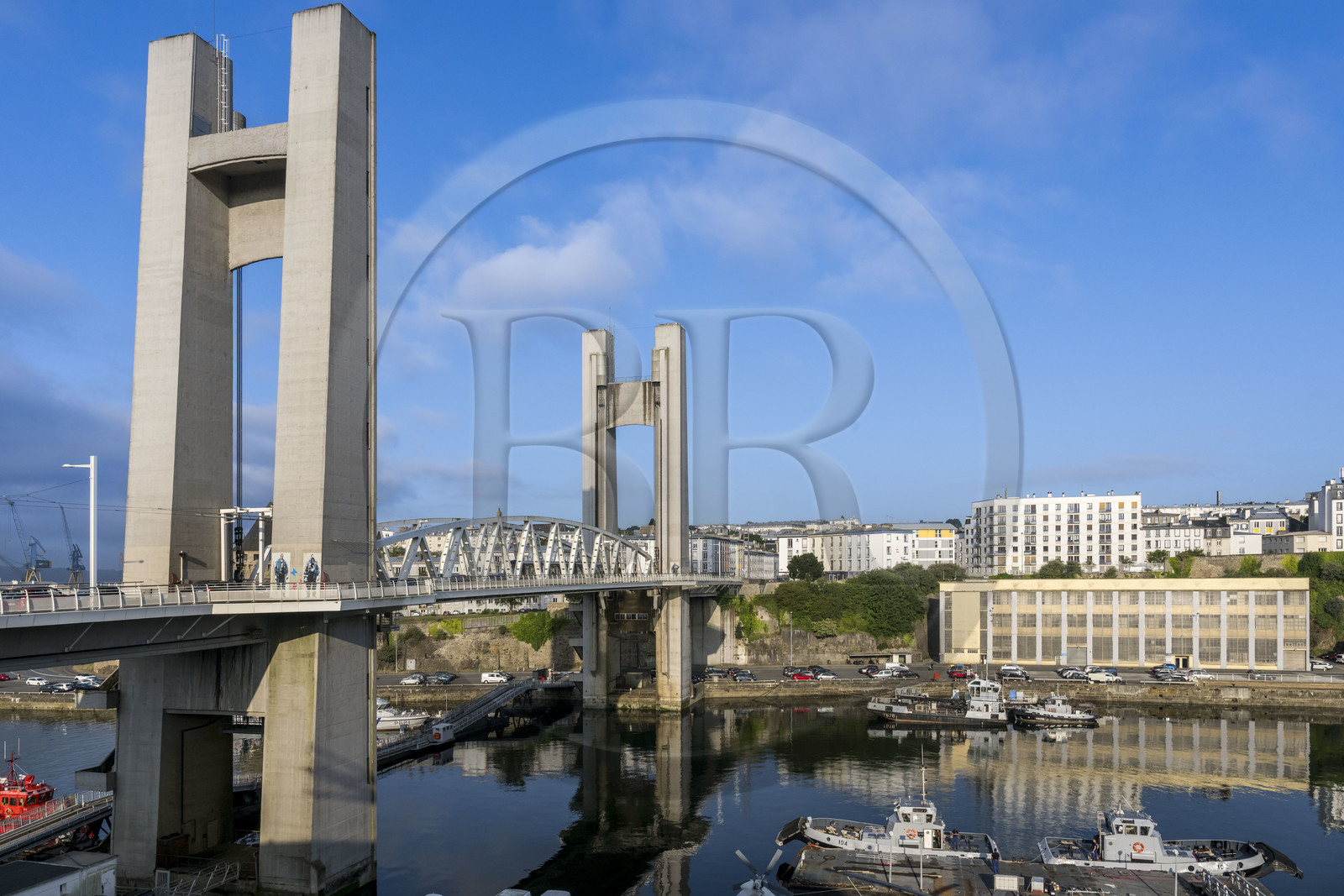 France, Finistère, Brest, the arsenal, the military port is a naval base of the French Navy, the Recouvrance bridge built over the Penfeld river