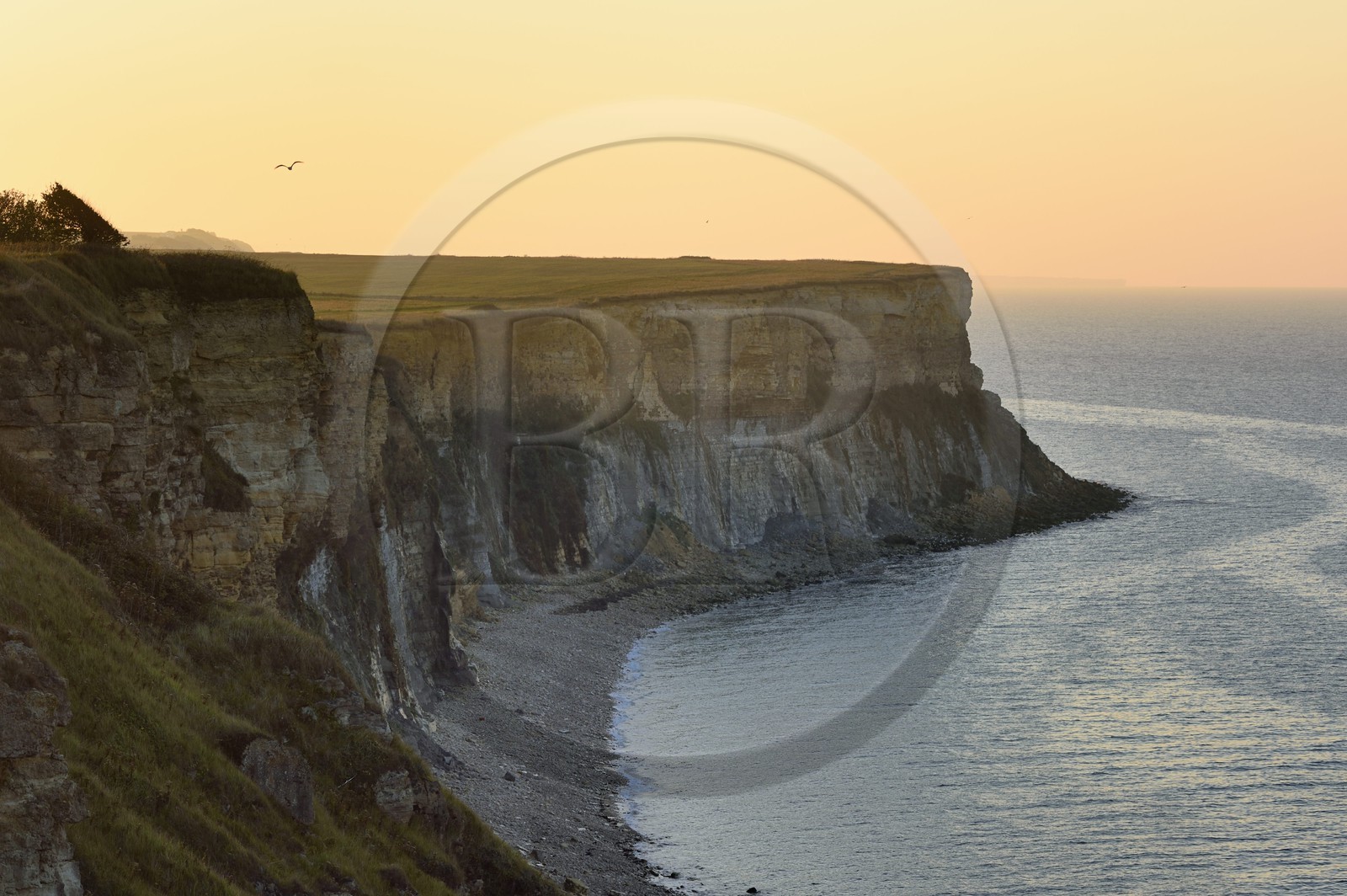 France, Calvados (14), Arromanches-les-Bains, falaises du cap Manvieux