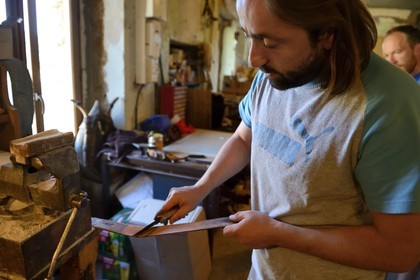 France, Corse du Sud, Alta Rocca, village of Levie, Lotus workshop where traditional knives are still hand-forged