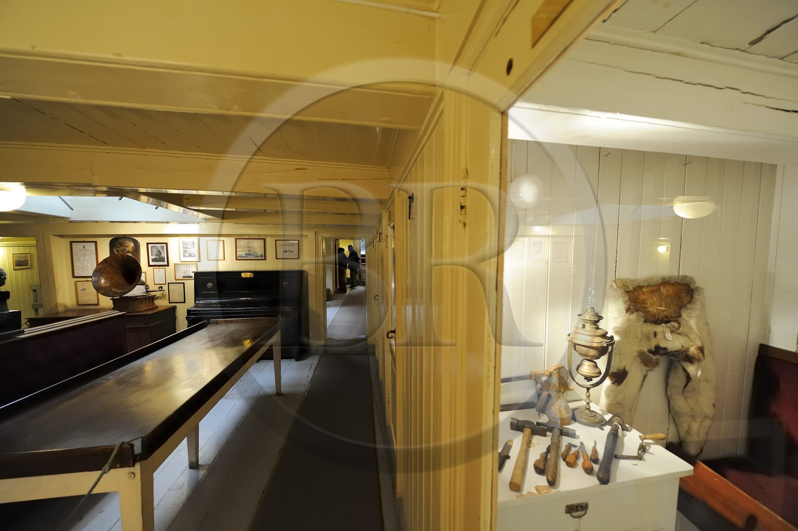 Norvège, Oslo, presqu'île de Bygdoy, musée du vaisseau polaire Fram (Frammuseet) de l'explorateur Fridtjof Nansen, cabine du Fram