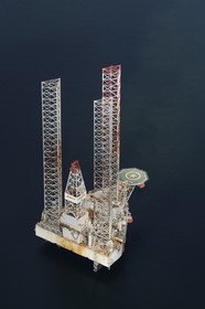 Royaume-Uni, Ecosse, Highland, Cromarty Firth, plate-forme pétrolière (vue aérienne)