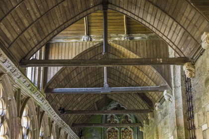 France, Côtes-d'Armor, Tréguier, Saint Tugdual Cathedral, the Flamboyant Gothic style cloister from 1461