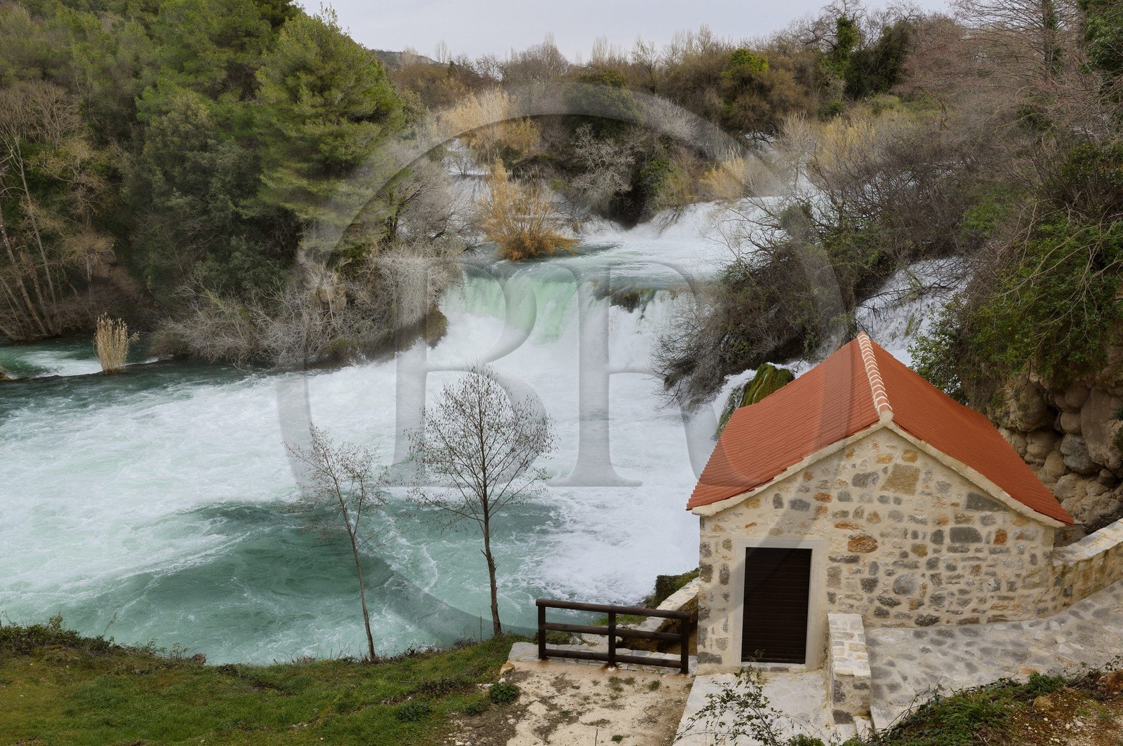 Croatie,  Dalmatie centrale, region de Sibenik, parc national de Krka, chutes de la rivère Krka