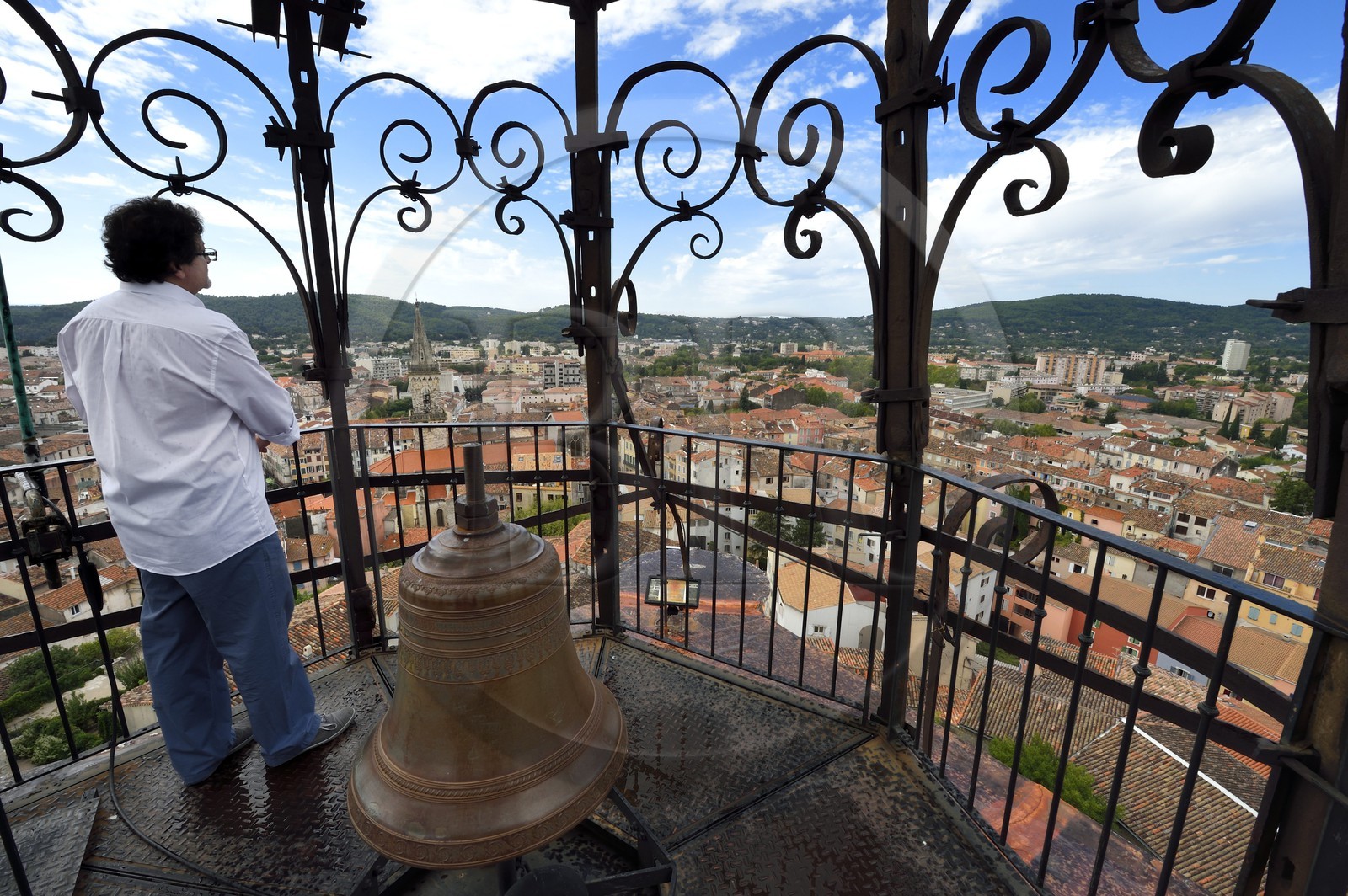 France, Var (83), Draguignan, campanile en fer forgé de la tour de l'Horloge