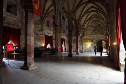 Roumanie, Transylvanie, Hunedoara, le chateau de Hunedoara ou chateau des Corvins, la grande salle