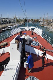France, Charente-Maritime (17), La Rochelle, le bassin des grands yachts, la frégate météorologique France I, navire amiral du Musée Maritime