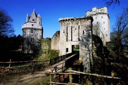 France, Morbihan, ruins of the Largoët fortress close to Elven village