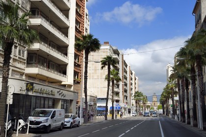 France, Var, Toulon, the back of the building bars designed by De Mailly following the bombardments of 1944 on Avenue de la Republique which leads to the naval base (Arsenal)
